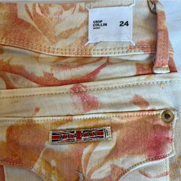 Hudson Collin Crop Floral Skinny Stretch Denim Jean Size 24 EUC - Picture 10 of 16